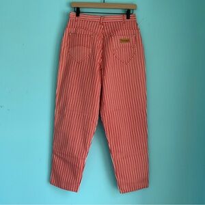 Gitano Vintage Red Stripe Denim High Rise Jean 29 Barrel Tapered Wide Leg SZ 14